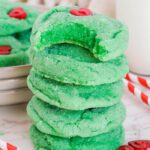 Stack of Grinch Sugar Cookies