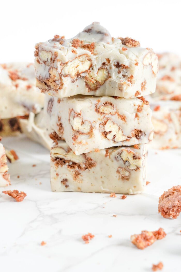 Stack of 3 Candied Pecans Fudge squares