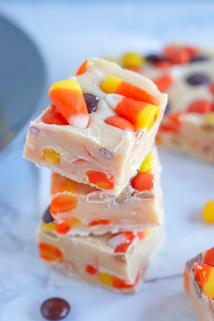 Easy Candy Corn Fudge Recipe for Halloween Lemon Peony