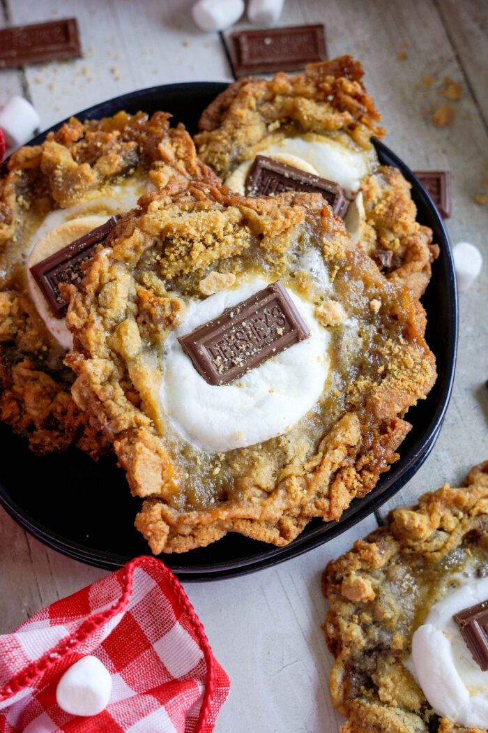 Above view of several S'mores cookies on a plate