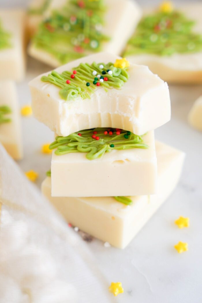 Stack of 3 Christmas fudge squares