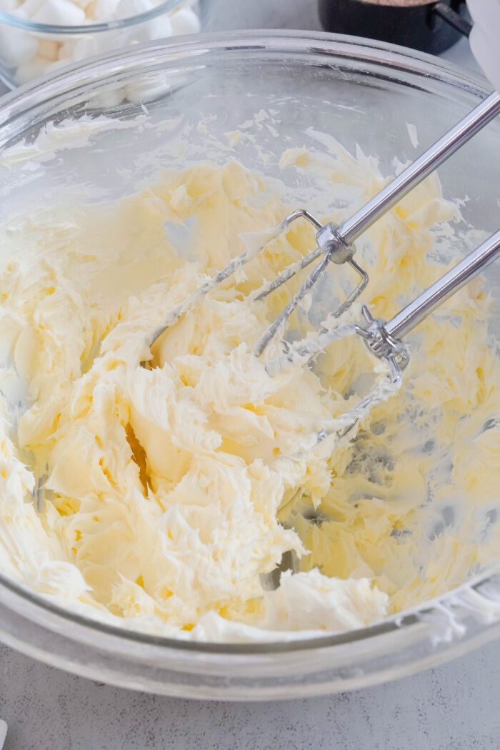 Cream cheese and butter mixed together