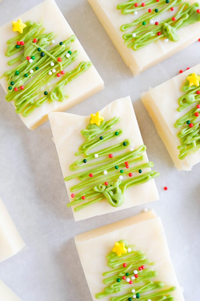 Decorated Christmas Tree Fudge squares