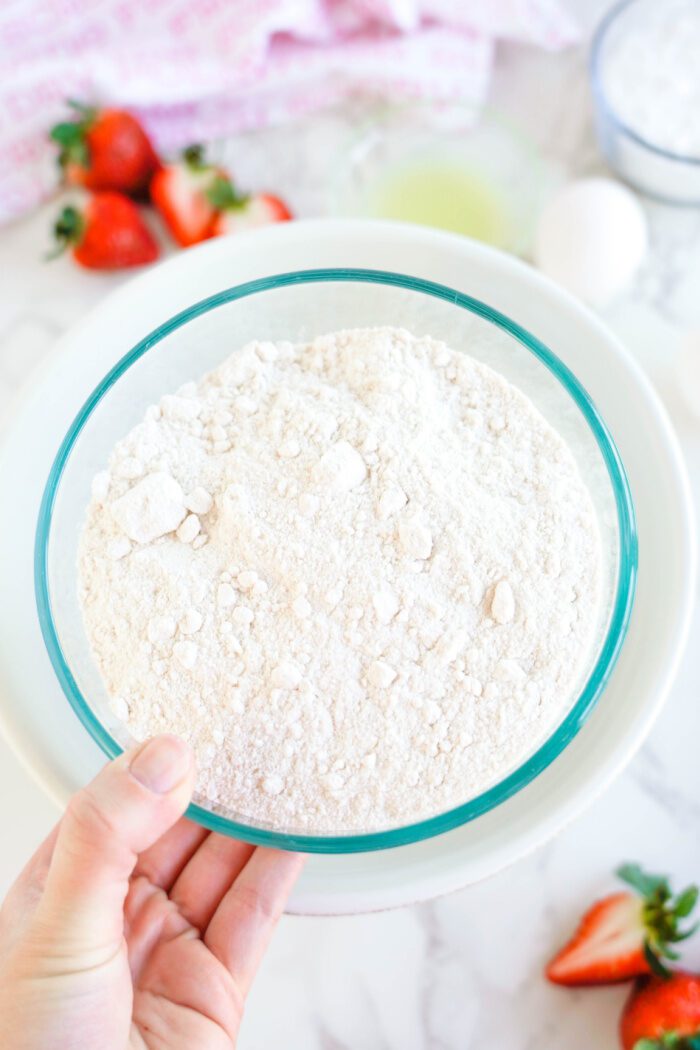 Bowl of Strawberry Cake Mix