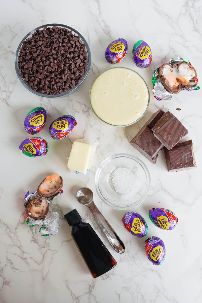 Chocolate Cadbury Easter Fudge Ingredients