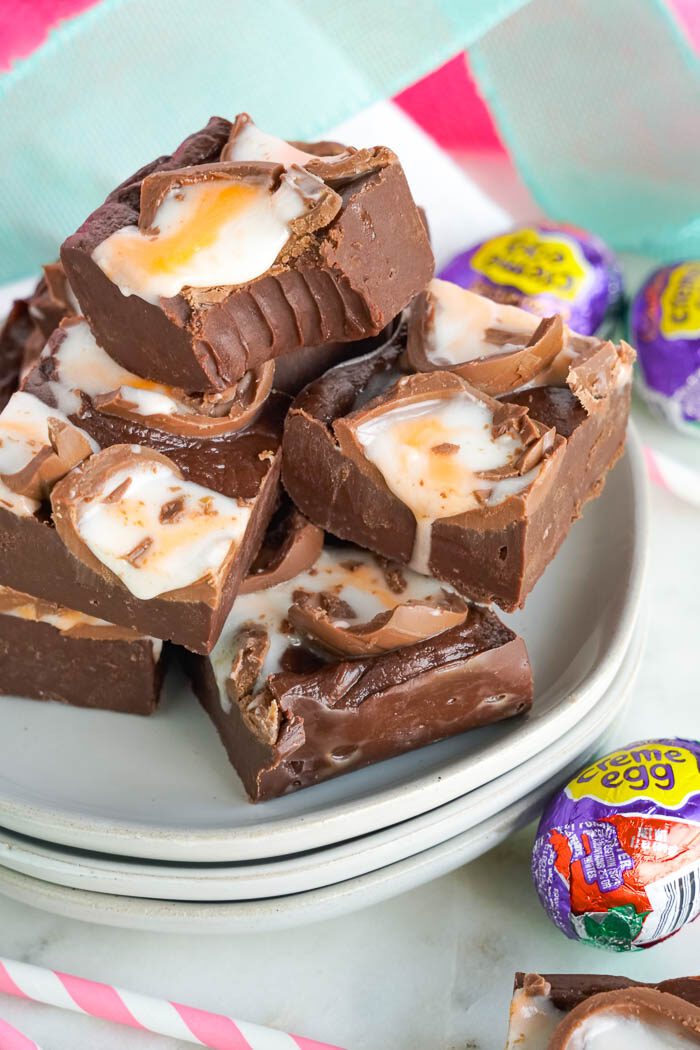 Easter Fudge with Cadbury Creme Eggs