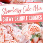 Strawberry Crinkle Cookies