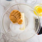 Easy Brookie Cookie mixing sugar together in bowl