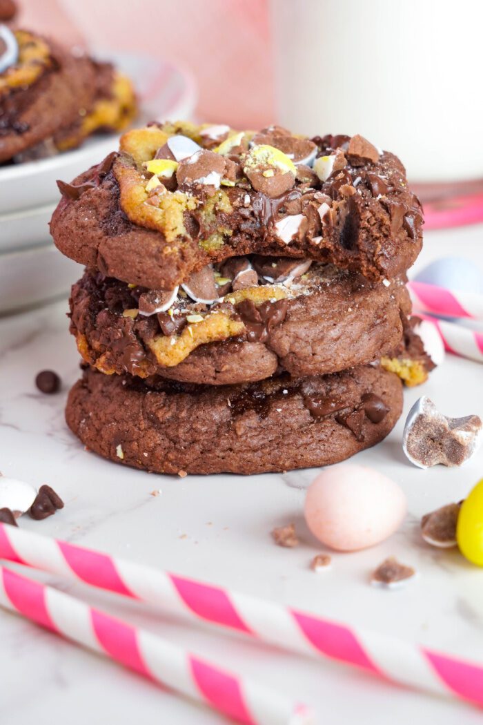 Easy Brookies with crushed Cadbury Eggs