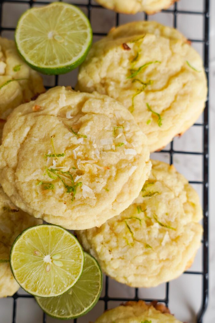 Key Lime Cookies on a cooling rack