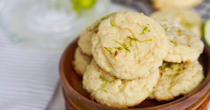 Easy Coconut Key Lime Cookies on a platter