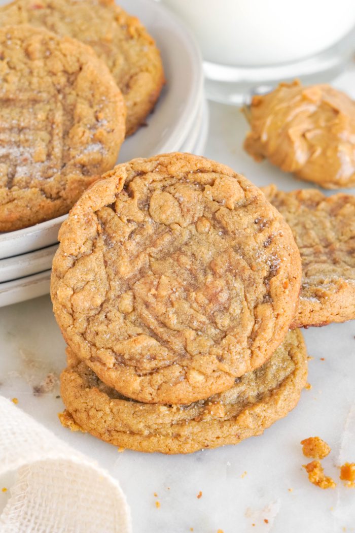 Easy Peanut Butter Cookies propped up