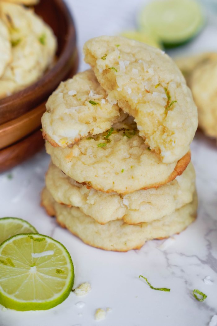Coconut Lime Cookies stacked