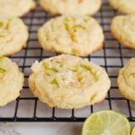 Key Lime Coconut Cookies on cooling rack