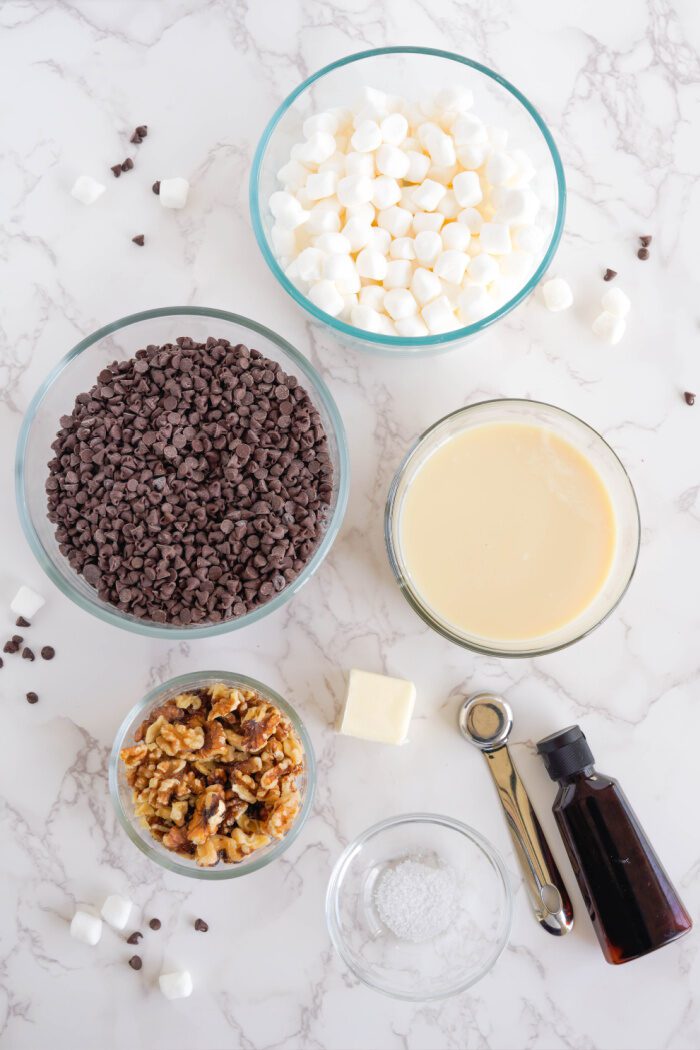 Rocky Road Fudge Ingredients