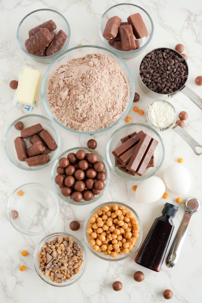 Candy Bar Brownie Cookies Ingredients