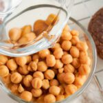 Candy Bar Brownie Cookies caramel bits in a bowl