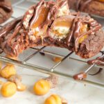 Candy Bar Brownie Cookies with a bite taken out