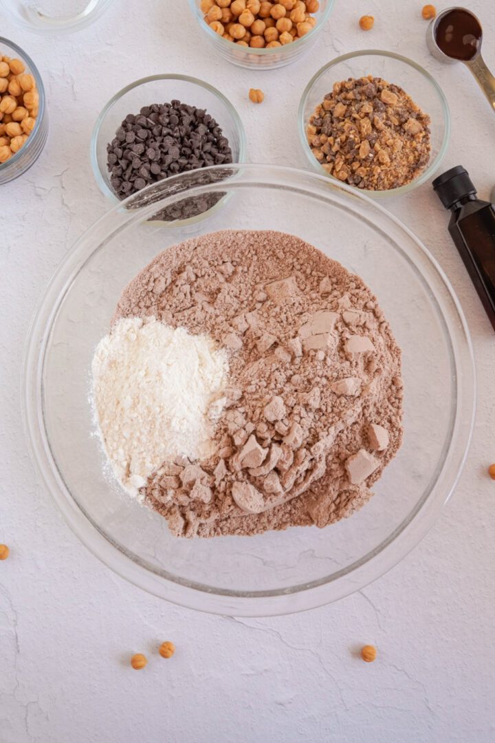 Caramel Brownie Toffee Cookies dry ingredients