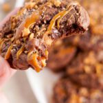 Fudgy Brownie Caramel Toffee Cookies