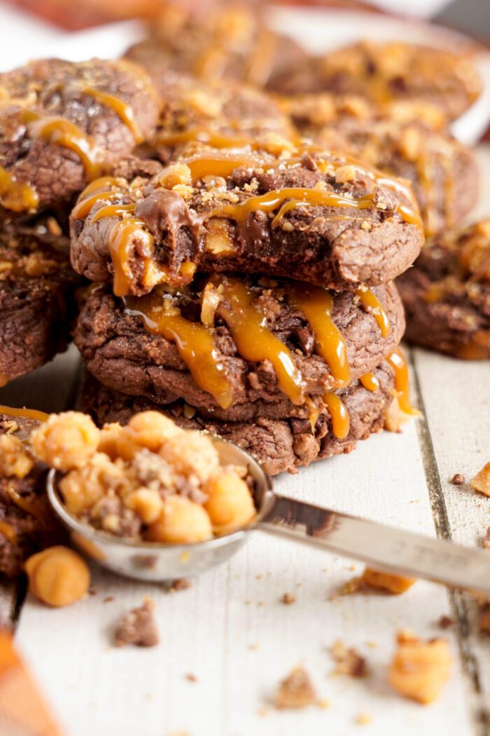 Salted Caramel Cookies stacked