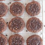 Brownie Chocolate Chip Cookies cooling on rack