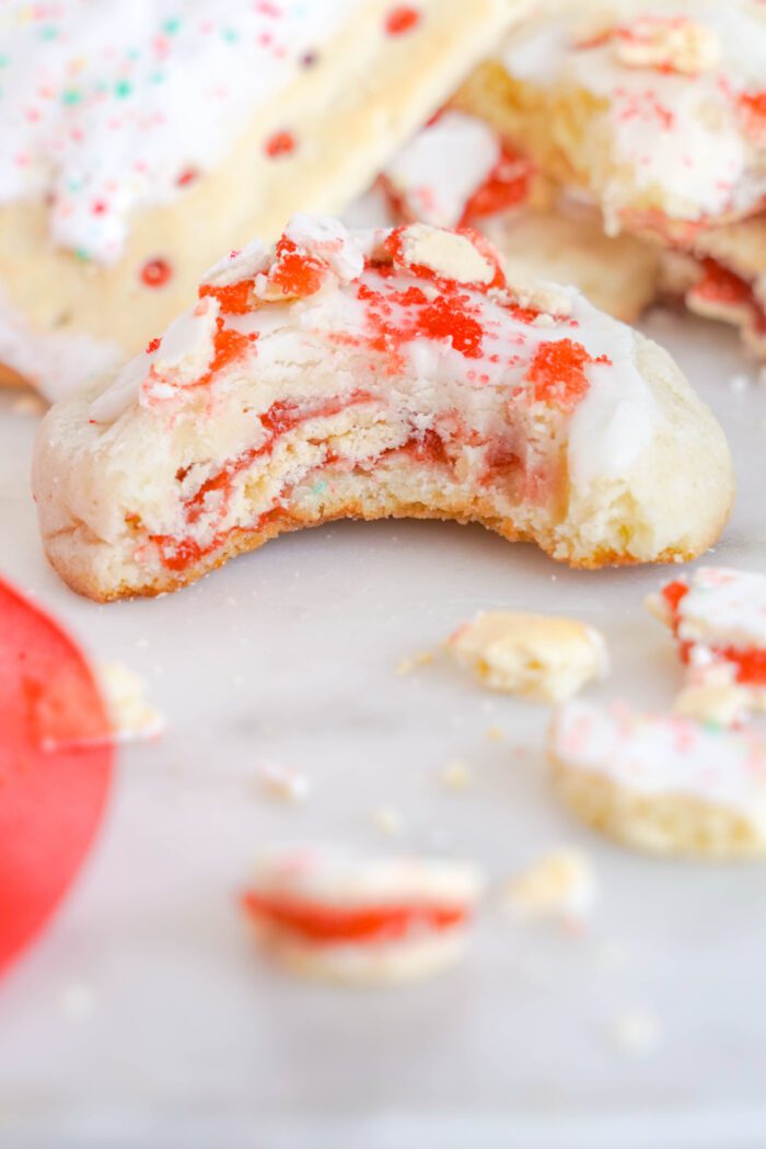 Easy Pop Tart Cookies with a bite taken out