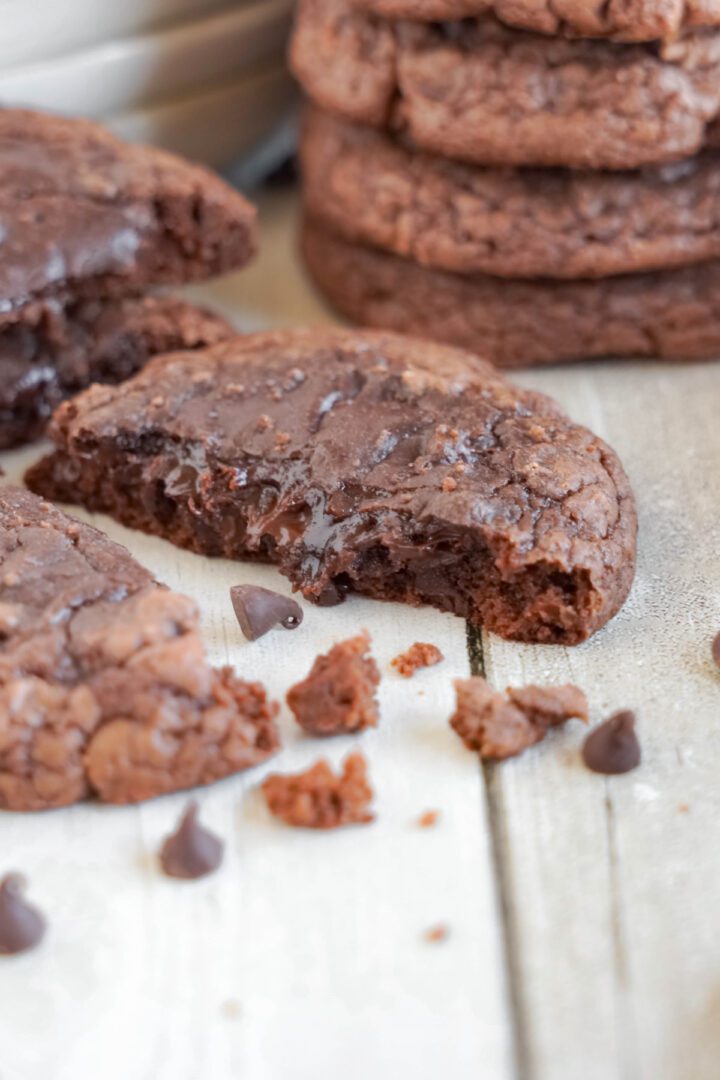 Best Brownie Cookies broken in half