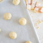 Pop Tart Cookie dough balls on baking sheet