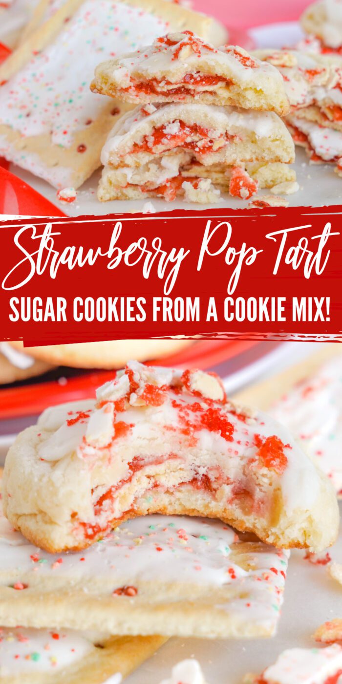 Homemade strawberry pop tart sugar cookies.