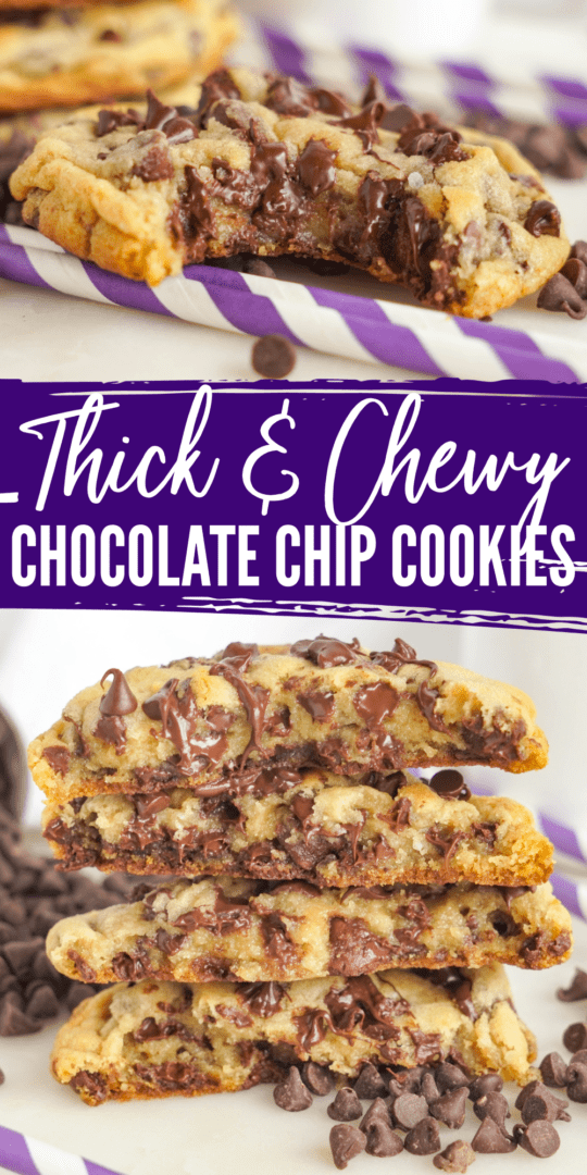 Thick and Chewy Chocolate Chip Cookies picture collage