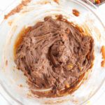 Reese’s Brownie Mix Cookie batter in bowl