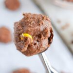 Reese’s Brownie Mix Cookie dough ball in cookie scoop