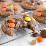 Reese’s Brownie Mix Cookies on cooling rack