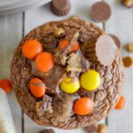 Reese’s Brownie Mix Cookies with Peanut Butter Cups and Reese’s Pieces