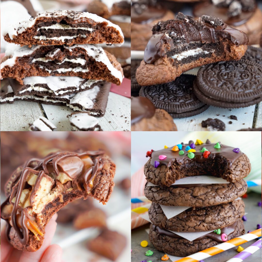 Collage of Brownie Mix Cookies