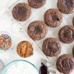 Cosmic Brownie Cookies on cooling rack