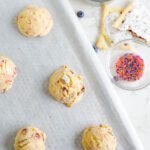 Blueberry Pop Tarts Cookies dough balls on baking sheet