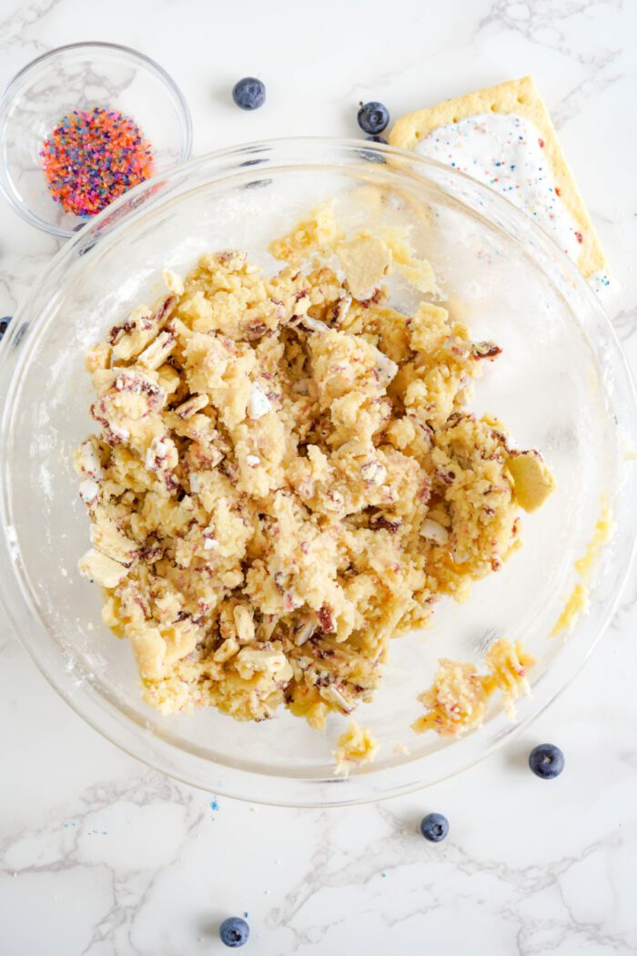 Blueberry Pop Tarts cookie dough in bowl