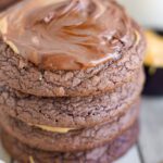 Peanut Butter Brownie Cookies stacked