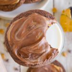 Peanut Butter Brownie Cookies with Milk