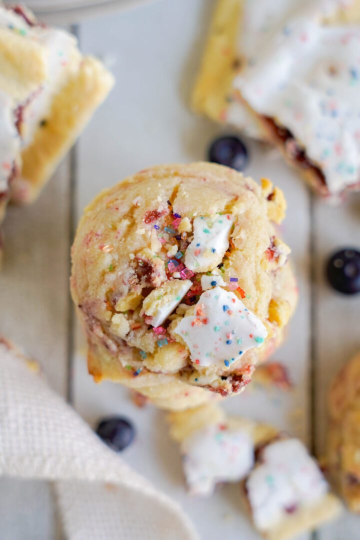 Blueberry Pop Tarts Cookies sprinkled with Pop Tart crumbs