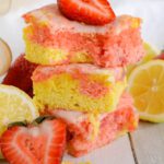 Strawberry Lemon Brownies with Cake Mix