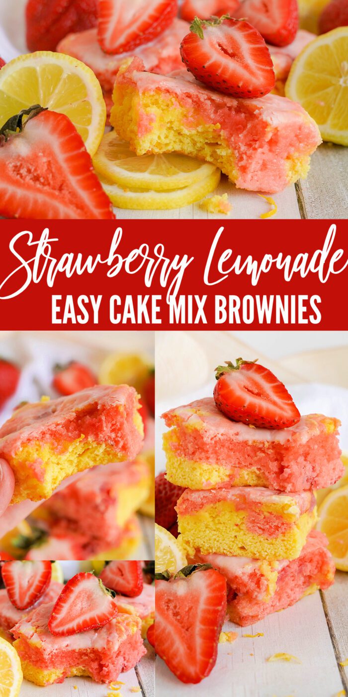 Strawberry lemonade cake mix brownies.