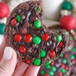 Chocolate M&M Christmas Cookies