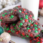 Christmas M&M Chocolate Brownie Cookies