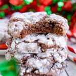 Chocolate Christmas Crinkle Cookies with a Cake Mix