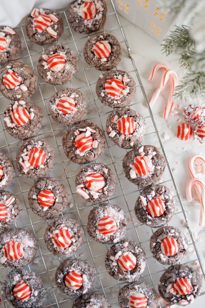 Cooling Rack of Peppermint Brownie Bites