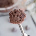 Peppermint Brownie Bites in cookie scoop