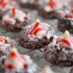 Peppermint Brownie Bites in rows